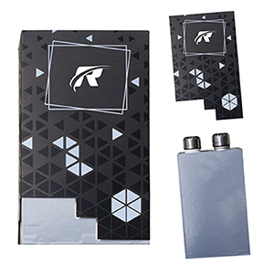 PK9012-C-Black Label By Design DOUBLE BOTTLE BOX-Black/Silver (Clearance Minimum 60 Units)
